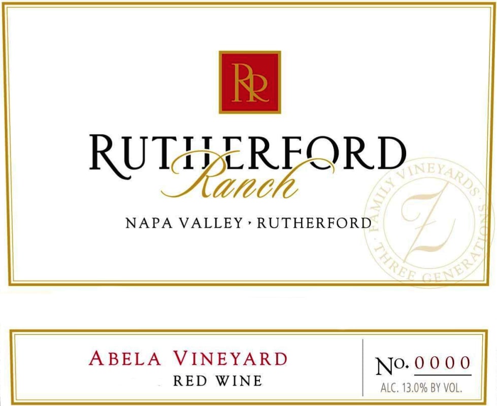 Rutherford Ranch Abela Vineyard Cabernet Sauvignon 2012 Front Label