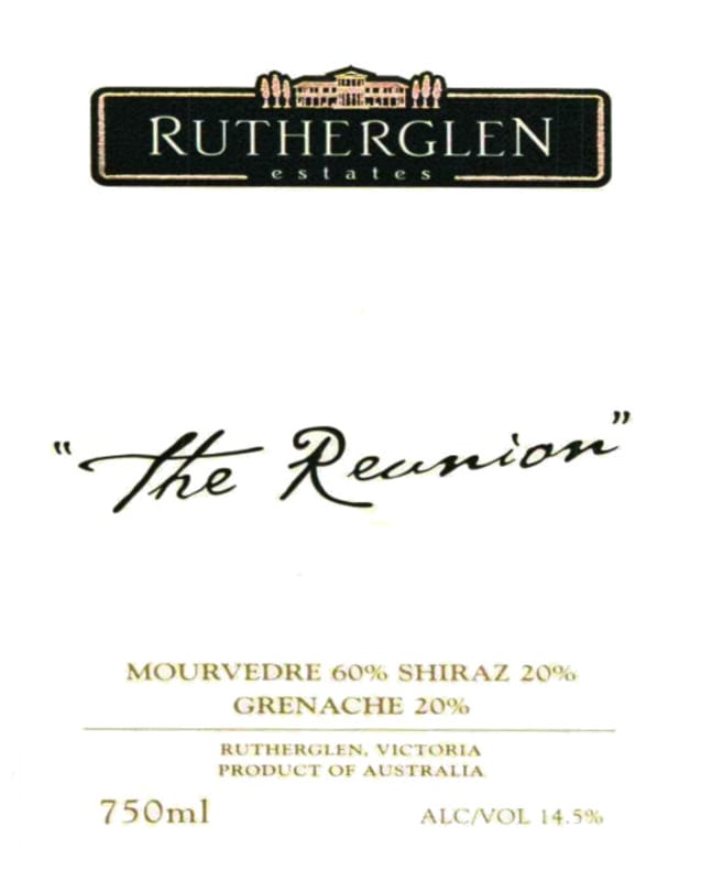 Rutherglen Estates The Reunion 2008 Front Label