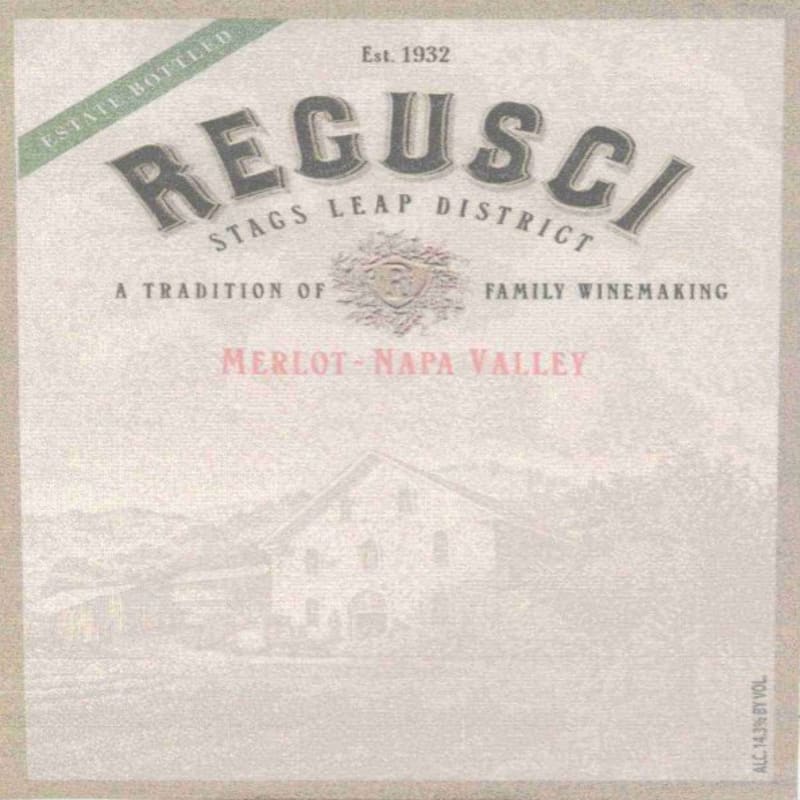 Regusci Winery Merlot 2011 Front Label