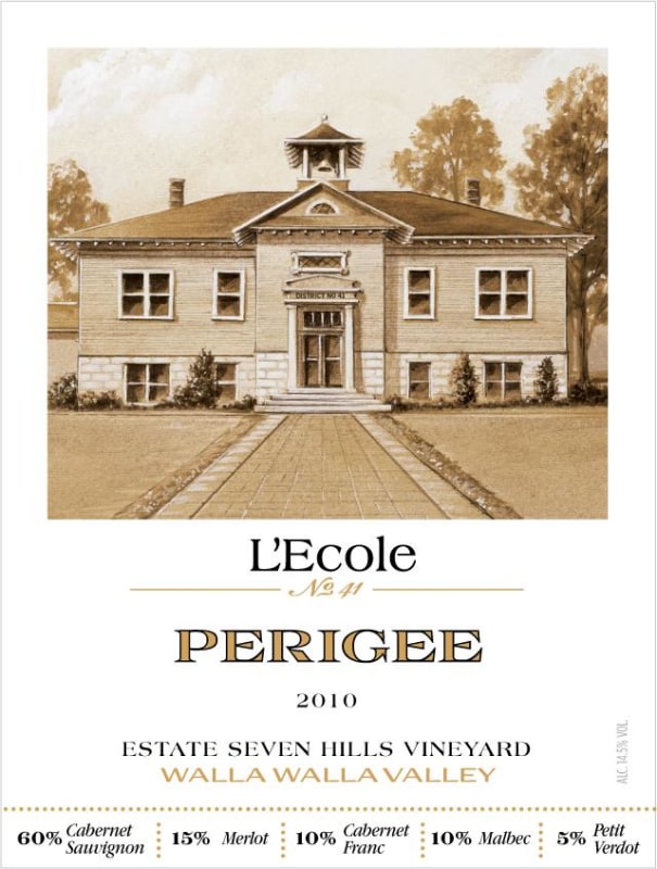L'Ecole 41 Seven Hills Vineyard Perigee 2010 Front Label