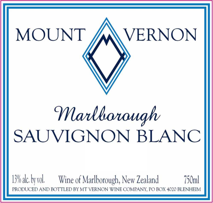 Mount Vernon Sauvignon Blanc 2012 Front Label