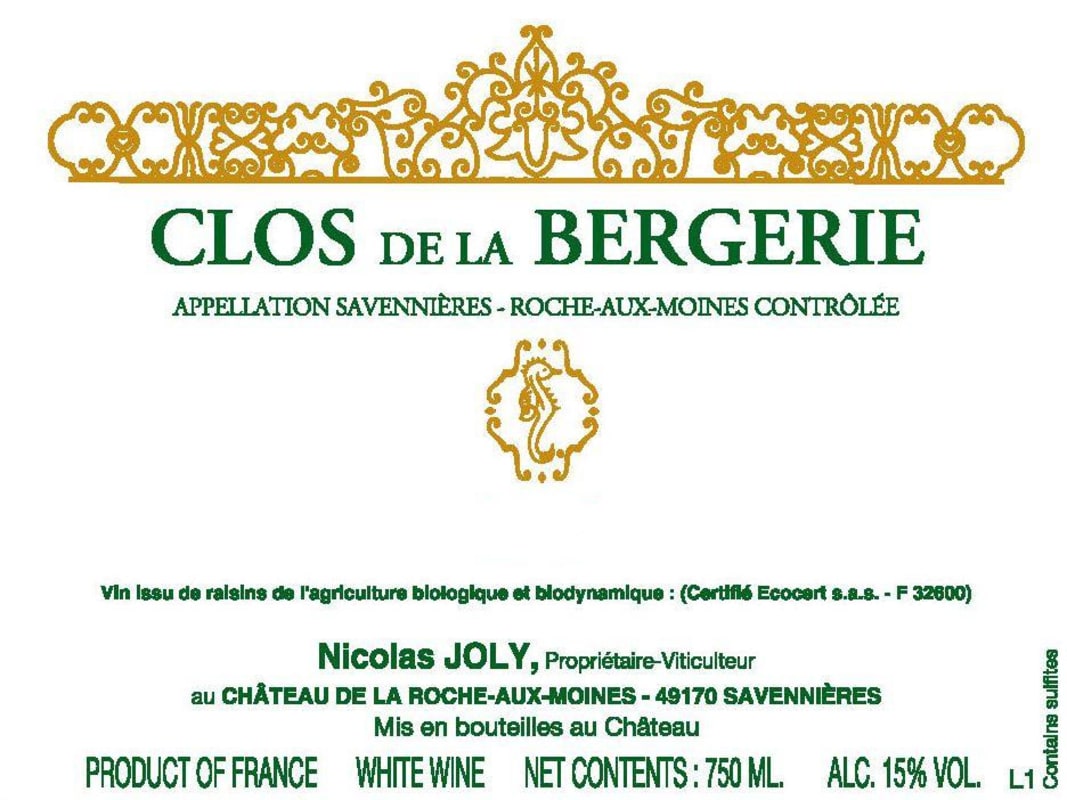 Nicolas Joly Clos de La Bergerie 2008 Front Label