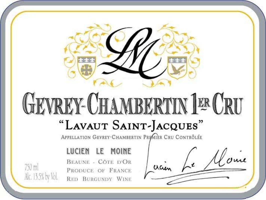 Lucien Le Moine Gevrey-Chambertin Lavaut Saint Jacques Premier Cru 2008 Front Label