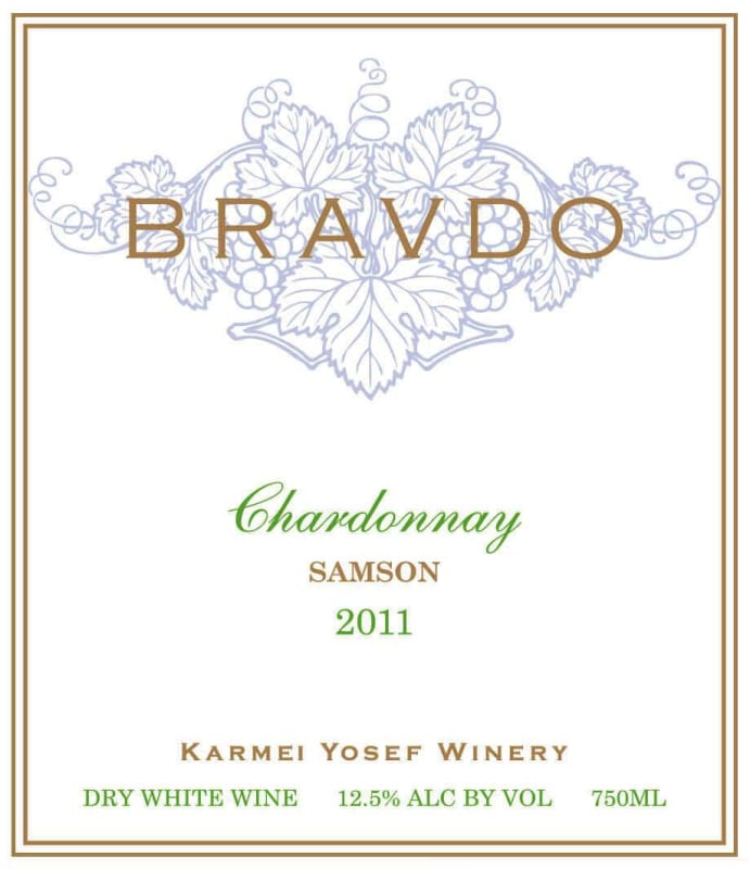 Bravdo Samson Karmei Yosef Winery Chardonnay (OK Kosher) 2011 Front Label