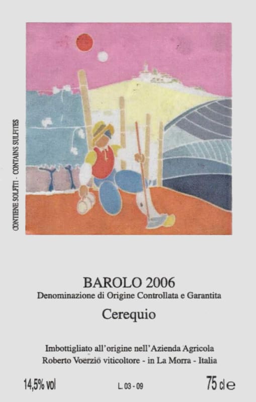 Roberto Voerzio Barolo Cerequio 2006 Front Label