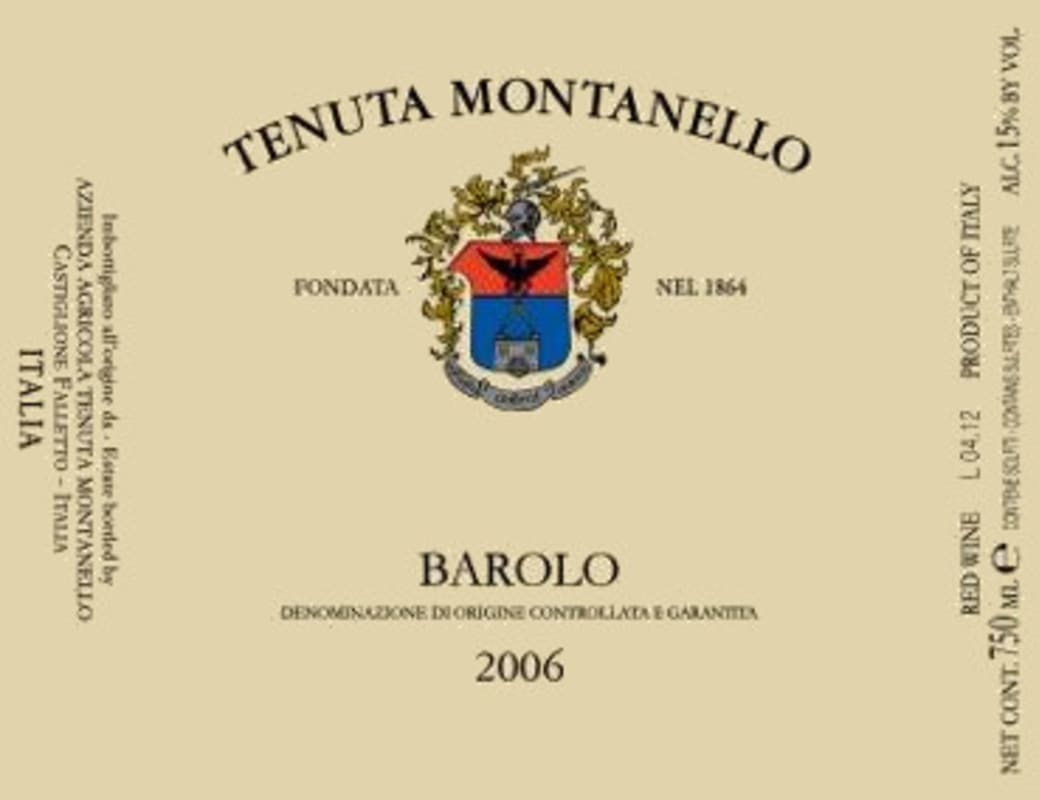 Tenuta Montanello Barolo Montanello 2006 Front Label