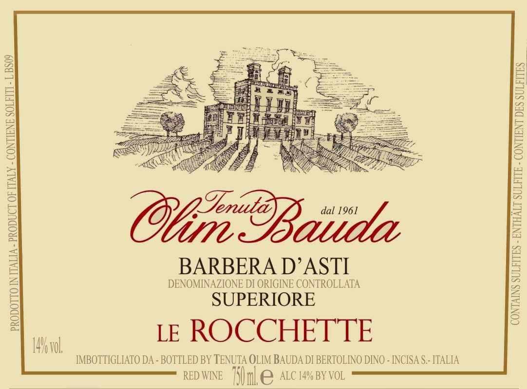 Tenuta Olim Bauda Barbera d'Asti Superiore Le Rocchette 2013 Front Label