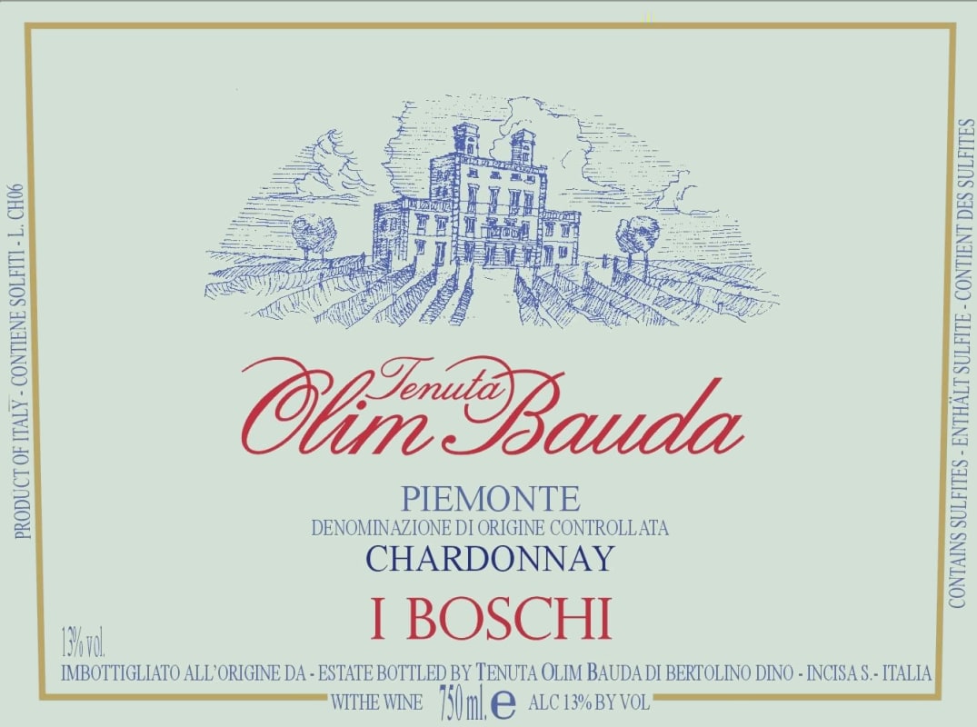 Tenuta Olim Bauda Piemonte I Boschi Chardonnay 2013 Front Label
