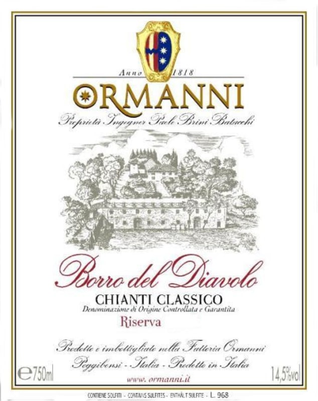 Tenuta Ormanni Chianti Classico Borro del Diavolo Riserva 2011 Front Label