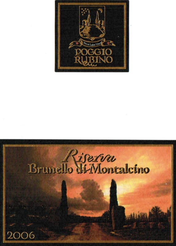 Tenuta Poggio Rubino Brunello di Montalcino Riserva 2006 Front Label