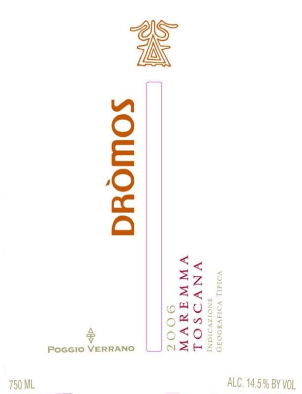 Tenuta PoggioVerrano Maremma Toscana Dromos 2006 Front Label
