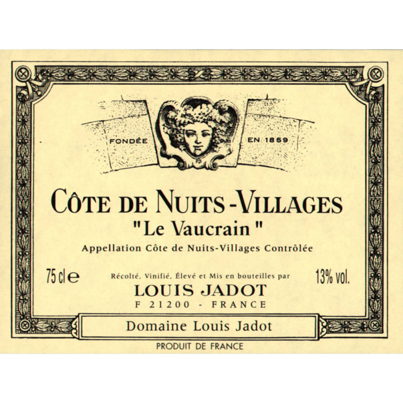Louis Jadot Cote de Nuits-Villages Le Vaucrain 2015 Front Label