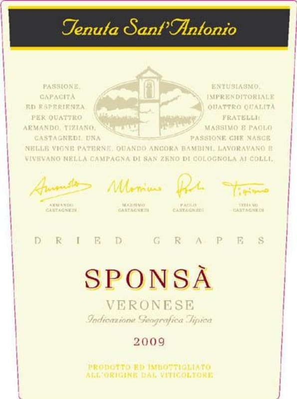 Tenuta Sant'Antonio Sponsa Veronese 2009 Front Label