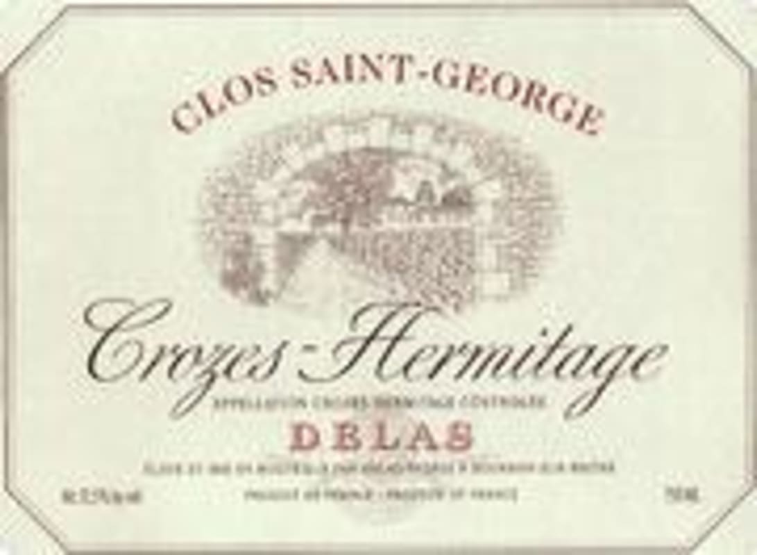 Delas Crozes Hermitage Clos St George 1996 Front Label