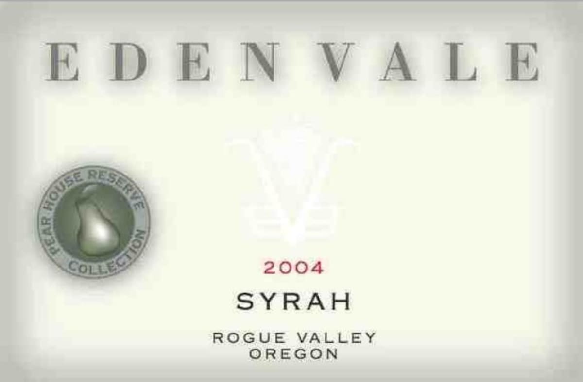 EdenVale Winery Pear House Reserve Syrah 2004 Front Label