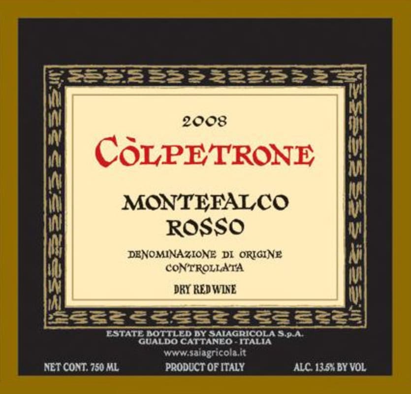 Tenute del Cerro Montefalco Colpetrone Rosso 2008 Front Label
