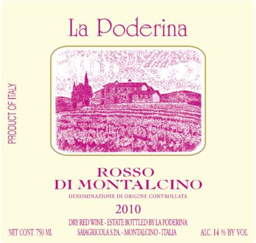 Tenute del Cerro Rosso di Montalcino La Poderina 2010 Front Label