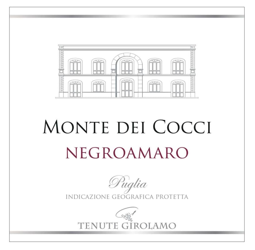 Tenute Girolamo Puglia Monte dei Cocci Negroamaro 2012 Front Label