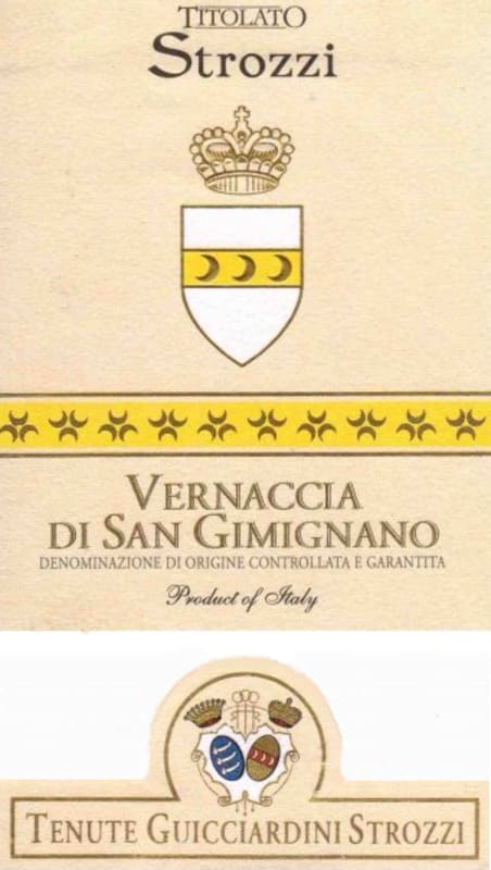 Tenute Guicciardini Strozzi Vernaccia di San Gimignano Titolato Strozzi 2013 Front Label