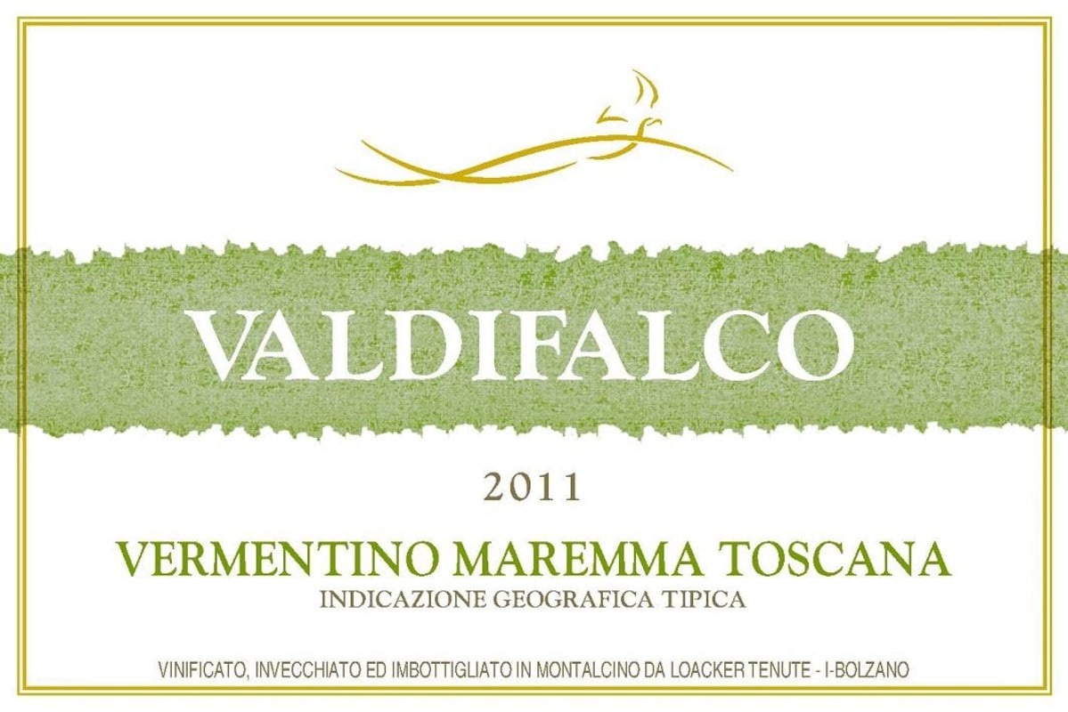 Tenute Loacker Valdifalco Vermentino Maremma Toscana 2011 Front Label