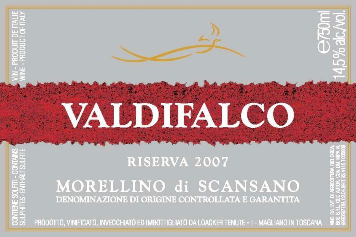 Tenute Loacker Morellino di Scansano Valfalco Riserva 2007 Front Label