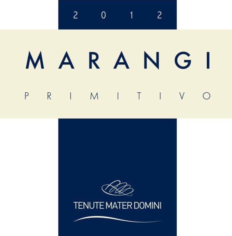 Tenute Mater Domini Salento Marangi Primitivo 2012 Front Label