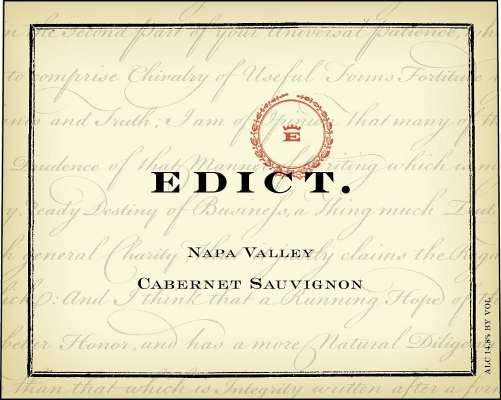 Edict Wines Edict Cabernet Sauvignon 2010 Front Label