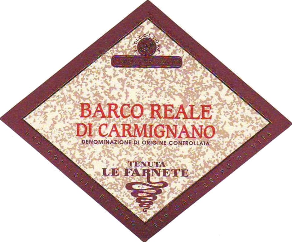 Tenute Pieraazuoli Barco Reale di Carmignano Tenuta Le Farnete 2012 Front Label