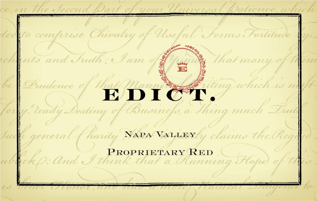 Edict Wines Proprietary Red 2011 Front Label