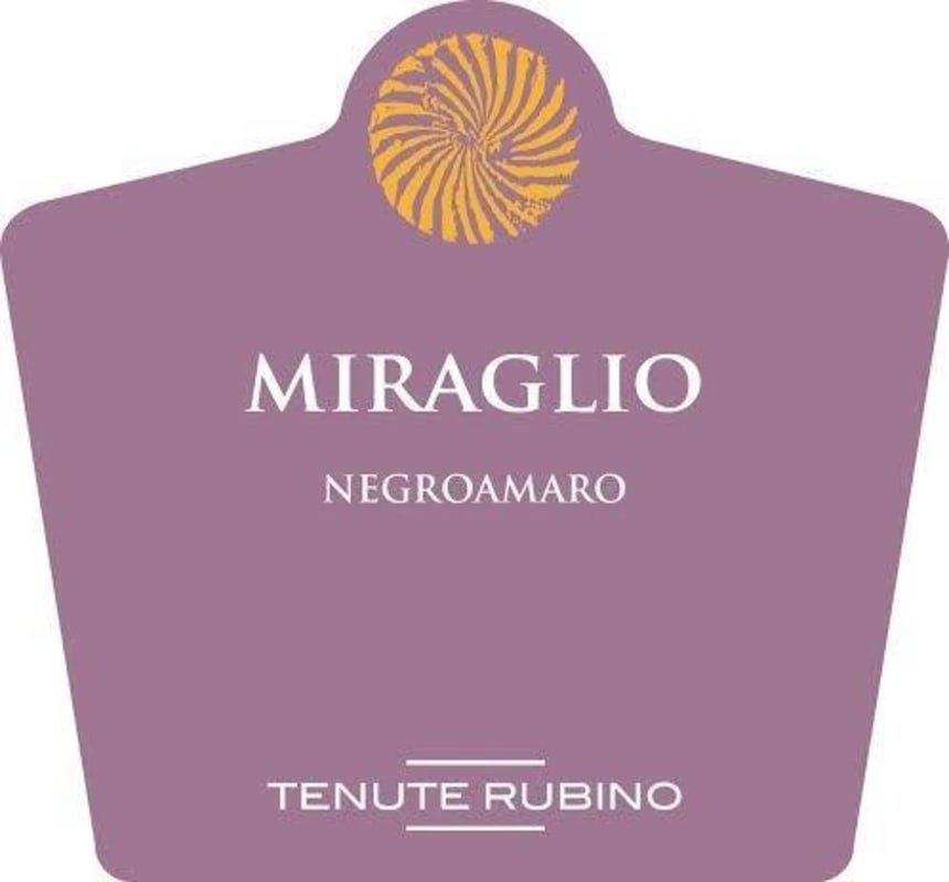 Tenute Rubino Miraglio Negroamaro 2013 Front Label