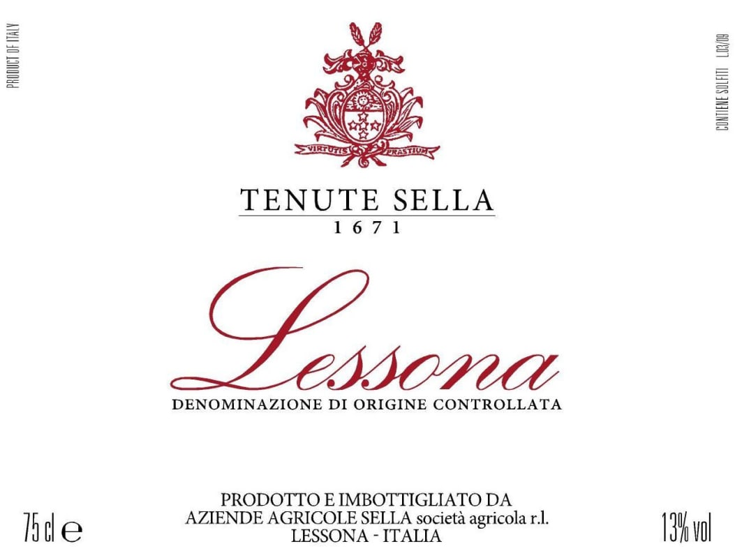 Tenute Sella Lessona Rosso 2009 Front Label