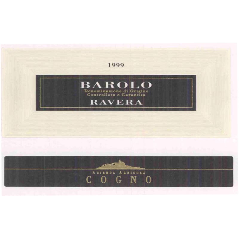 Elvio Cogno Ravera Barolo (scuffed lable) 1999 Front Label