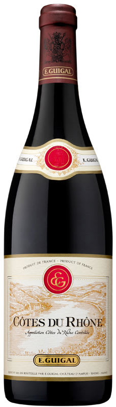 E. Guigal Cotes du Rhone Rouge 2014 Front Bottle Shot