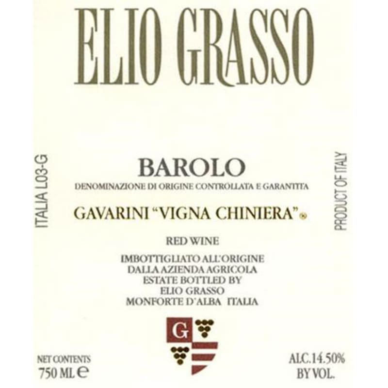Elio Grasso Barolo Gavarini Vigna Chiniera 1997 Front Label