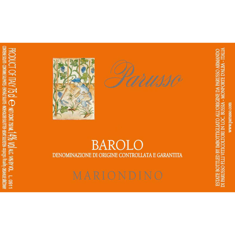 Parusso Barolo Mariondino 1996 Front Label