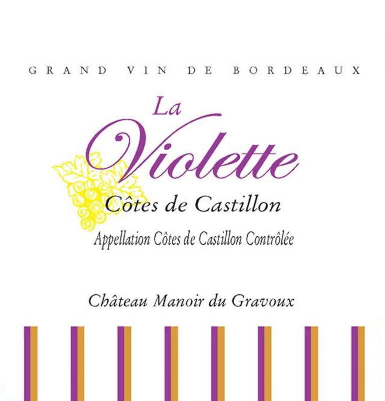 Terra Burdigala Cotes de Castillon La Violette du Manoir 2008 Front Label