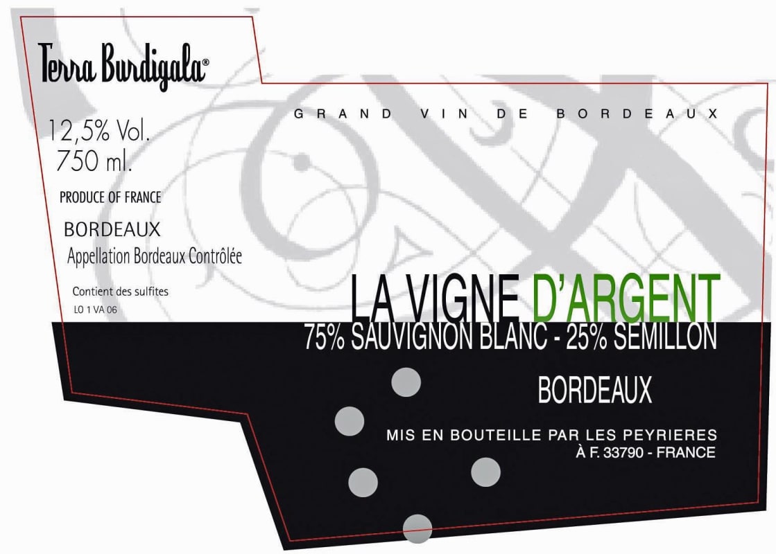 Terra Burdigala La Vigne d'Argent 2013 Front Label