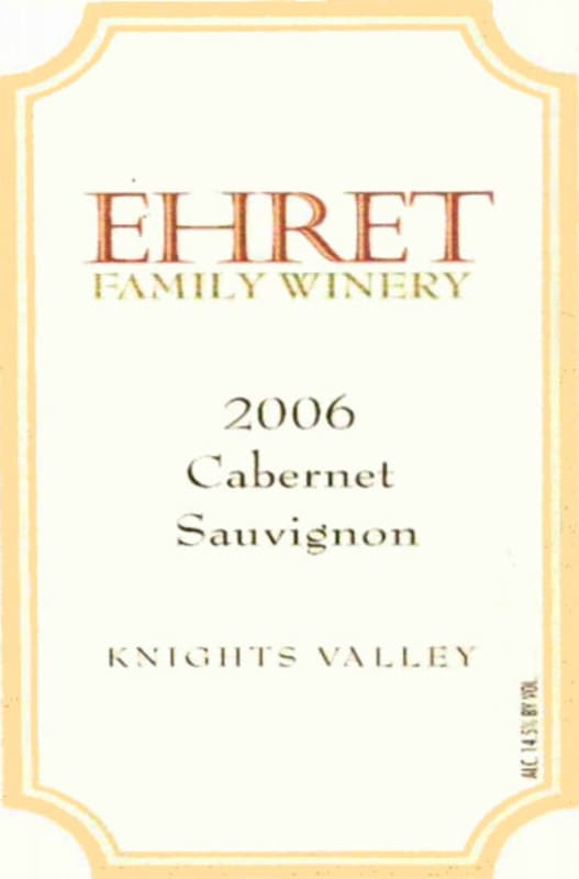 Ehret Family Winery Cabernet Sauvignon 2006 Front Label