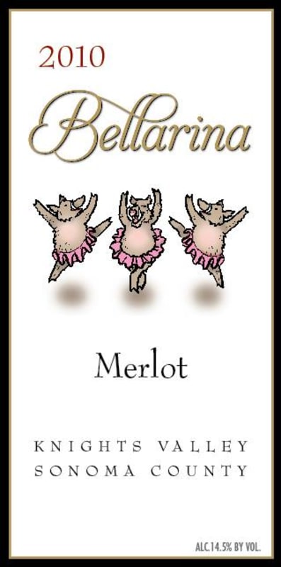 Ehret Family Winery Bellarina Merlot 2010 Front Label