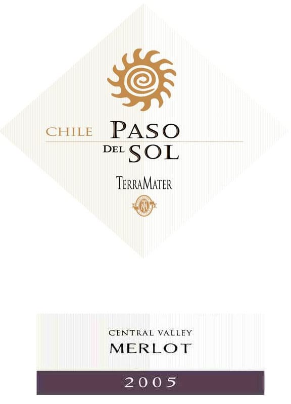 TerraMater Paso del Sol Merlot 2005 Front Label