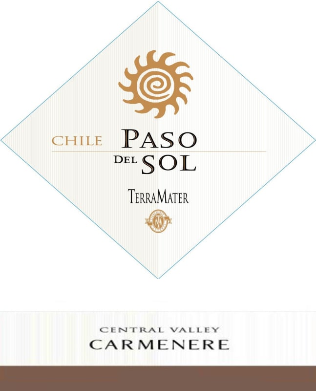 TerraMater Paso del Sol Carmenere 2013 Front Label