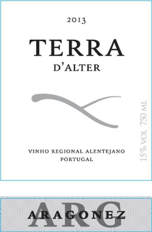 Terras d'Alter Aragonez 2013 Front Label