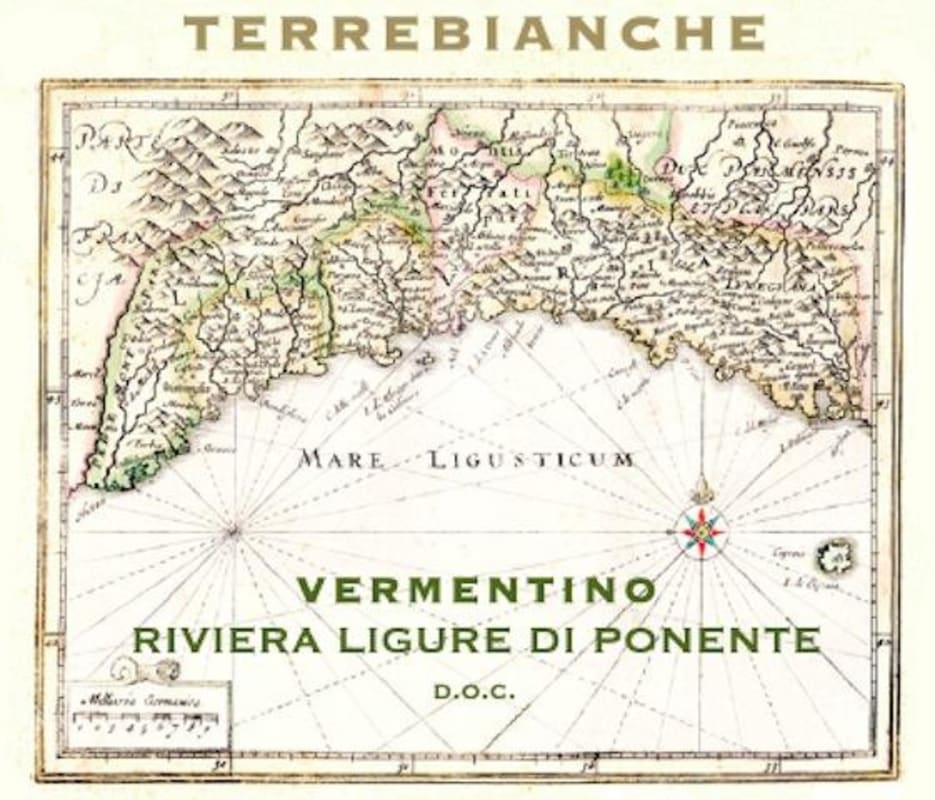 Terre Bianche Riviera Ligure di Ponente Vermentino 2012 Front Label