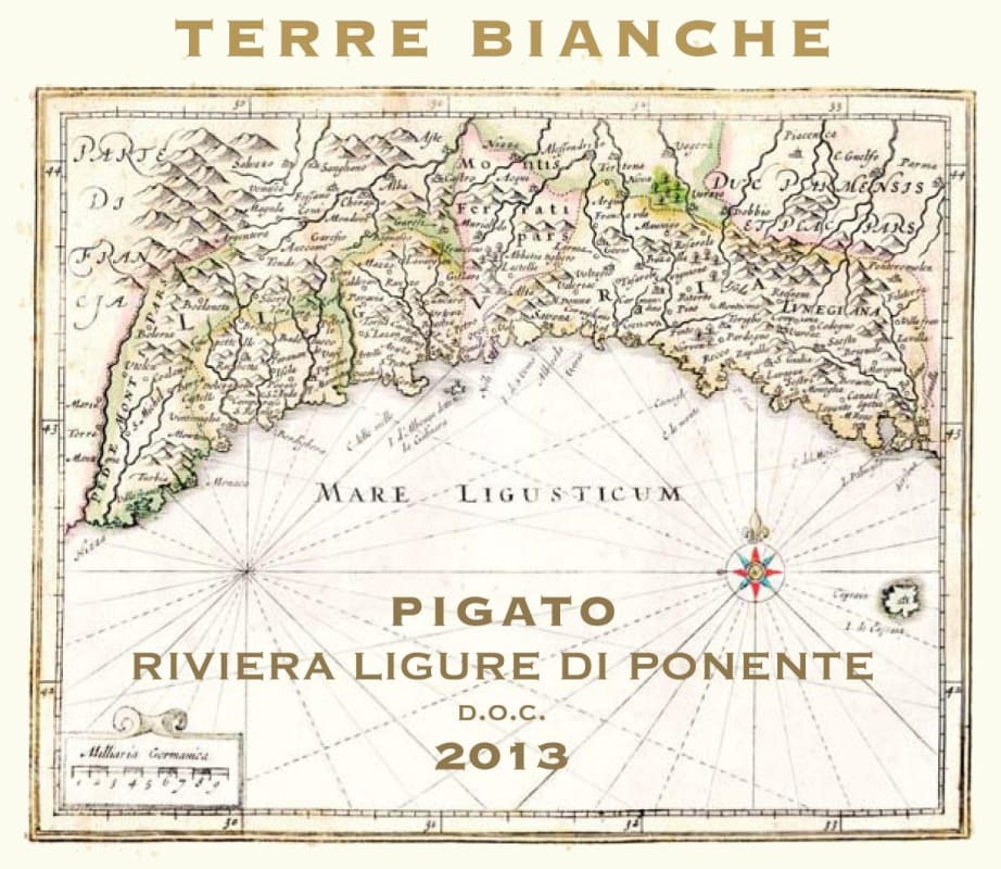 Terre Bianche Riviera Ligure di Ponente Pigato 2013 Front Label