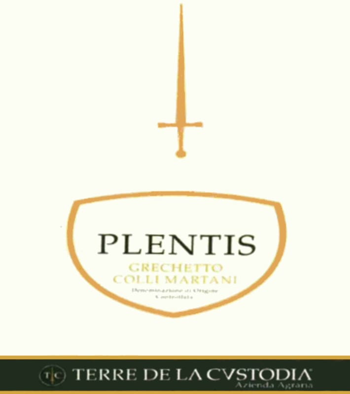 Terre de la Custodia Colli Martani Plentis Grechetto 2009 Front Label