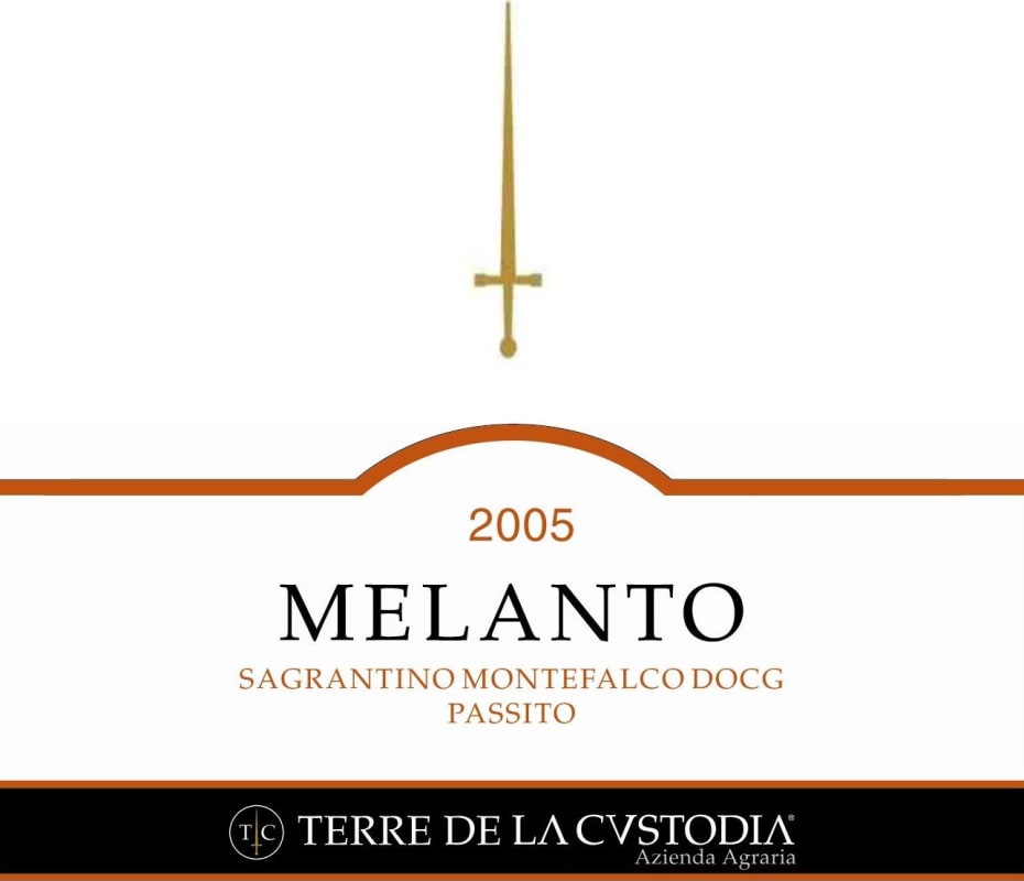 Terre de la Custodia Montefalco Sagrantino Melanto Passito 2005 Front Label