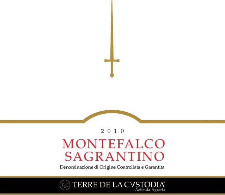 Terre de la Custodia Sagrantino di Montefalco 2010 Front Label