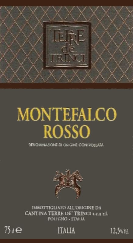 Terre de Trinci Montefalco Rosso 2009 Front Label
