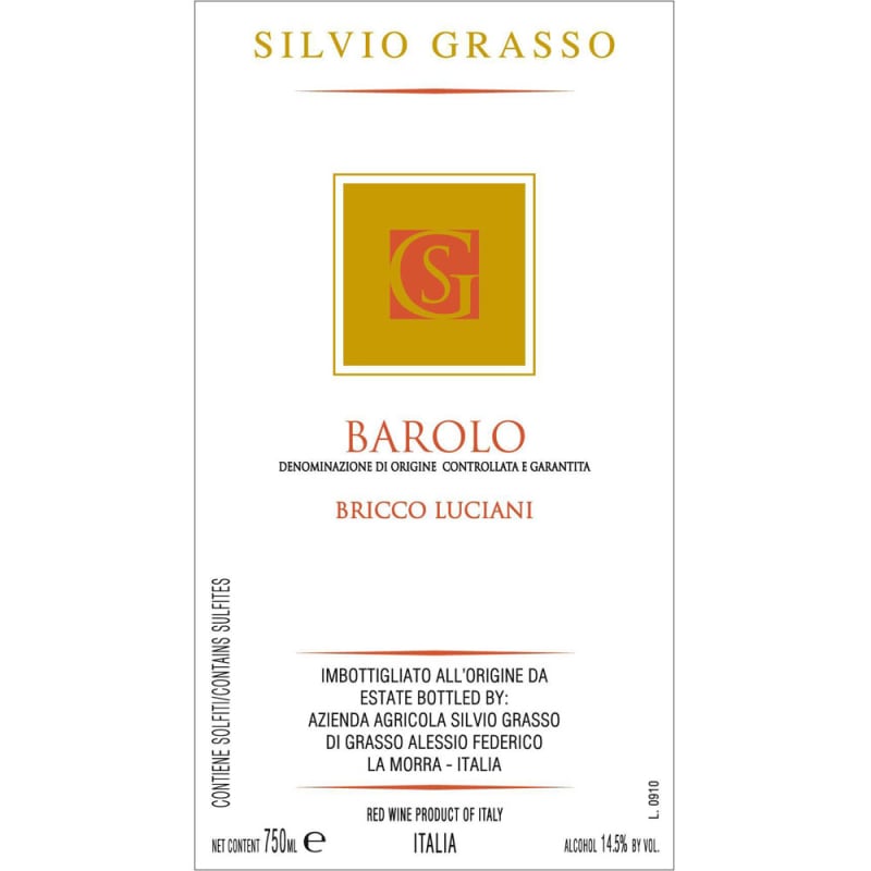 Silvio Grasso Barolo Bricco Luciani 1997 Front Label