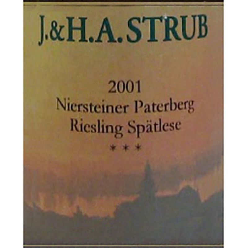 Strub Niersteiner Paterberg Riesling Spatlese 2001 Front Label